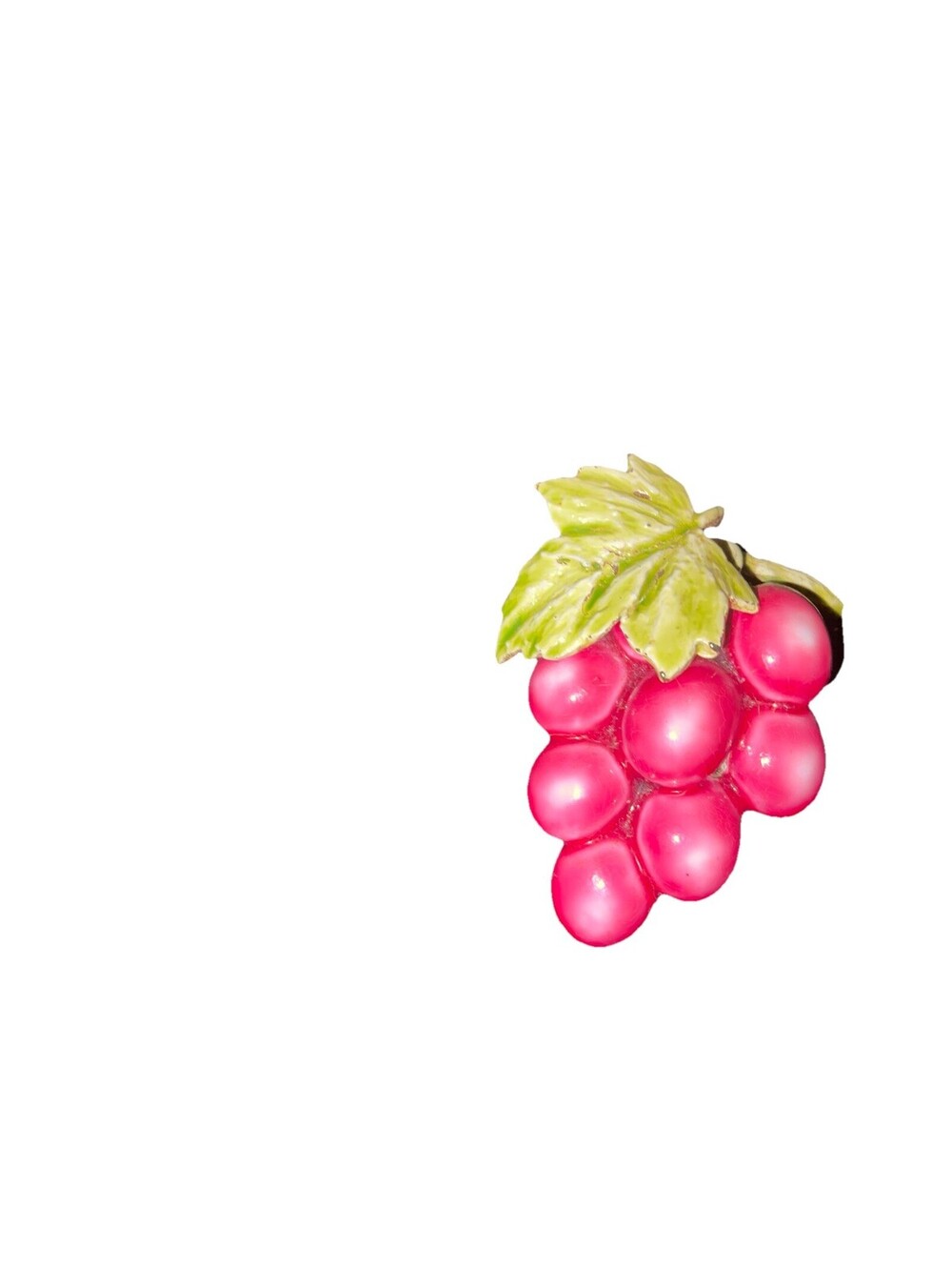 Grape Apple Leaf Enamel Brooch Vintage